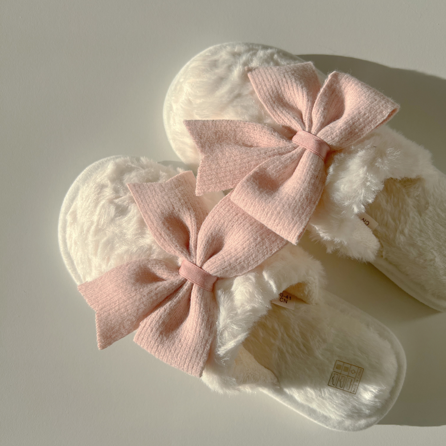Pink Bow Slippers in