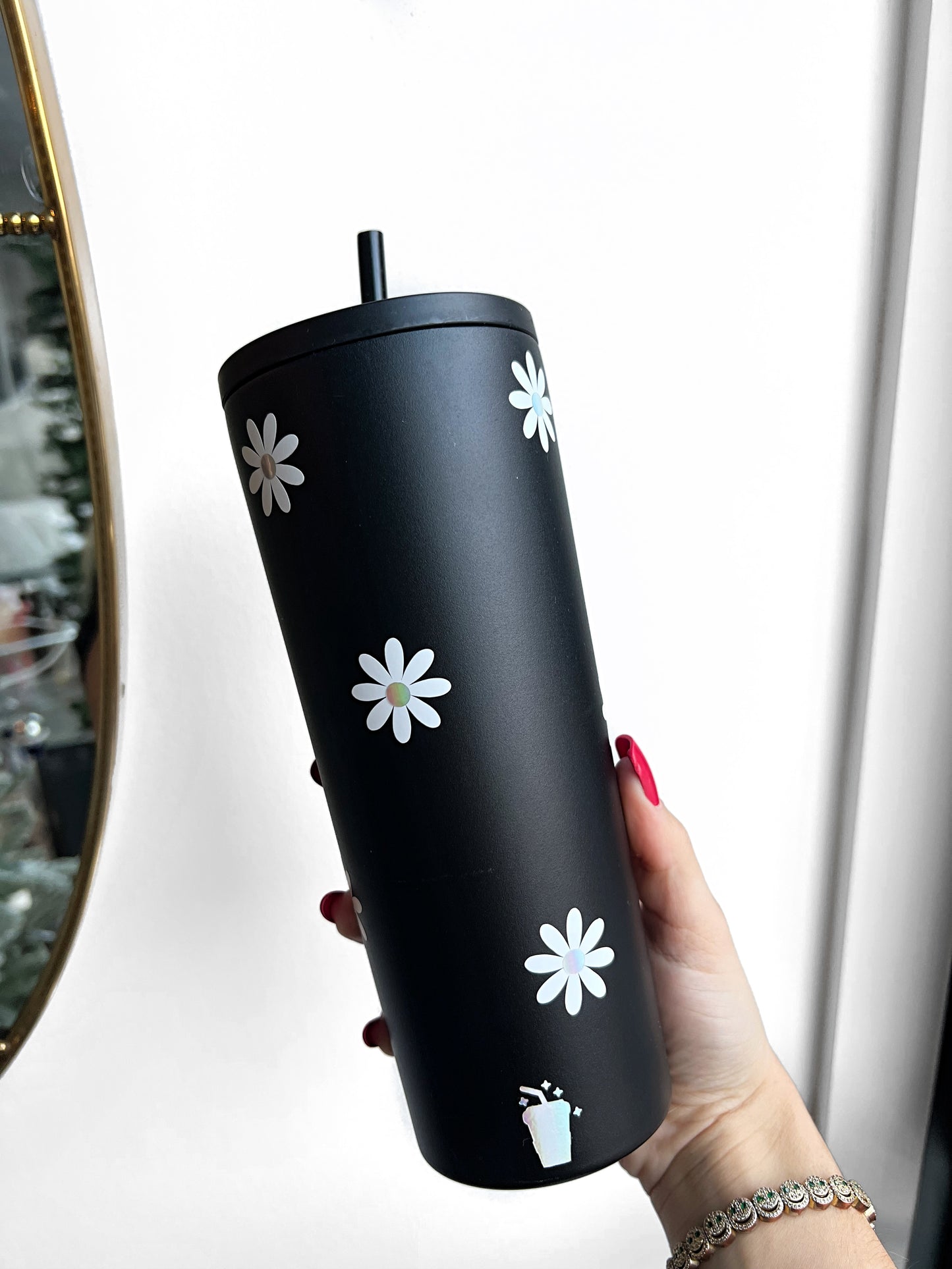 Black + flowers (24oz)